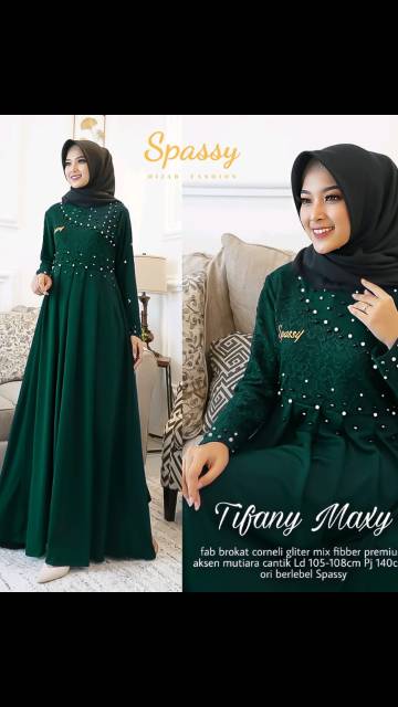 Gamis Brukat Mewah TIFANY Tiffany maxy ORI SPASSY ready stok
