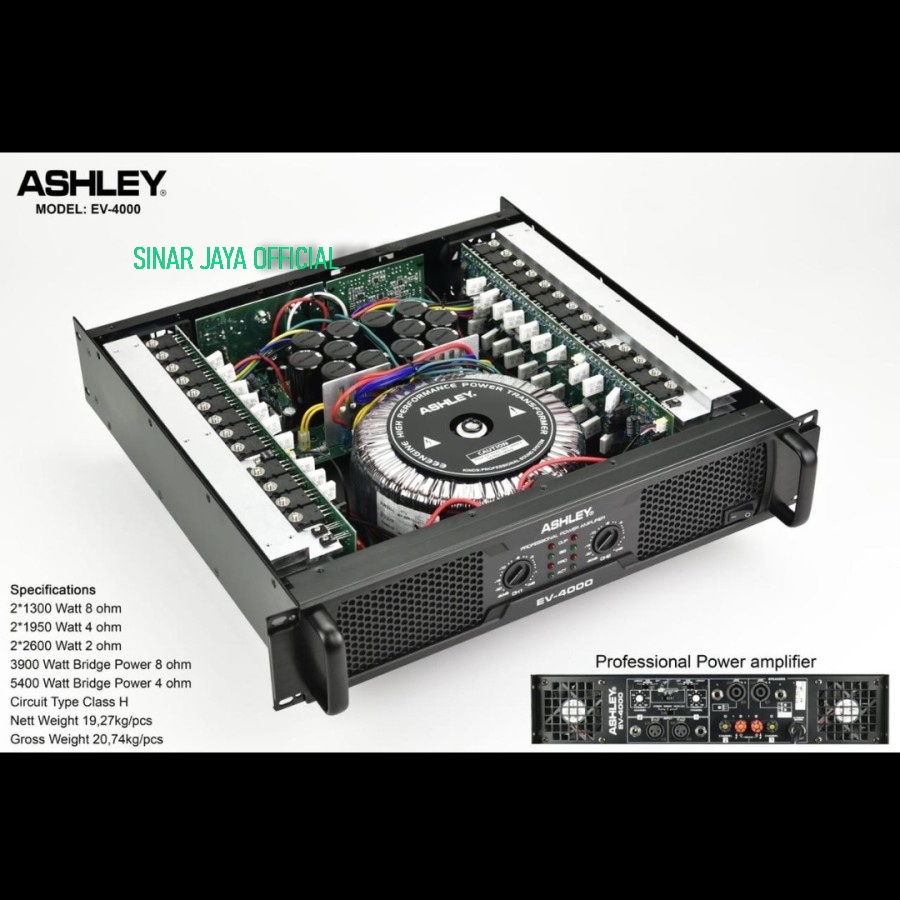 power amplifier ashley ev4000 ev 4000 original