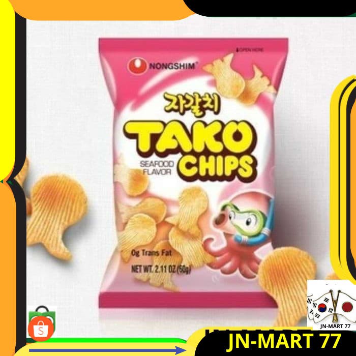 

MAKANAN KOREA/KOREAN FOOD/SNACK KOREA INSTANT KERUPUK NONGSHIM TAKO CHIPS SNACK RASA TAKO SEAFOOD