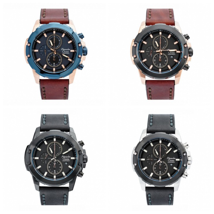 JAM TANGAN PRIA ALEXANDRE CHRISTIE AC 6583 / AC6583 LEATHER ORIGINAL