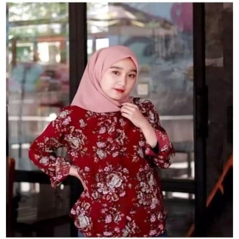 YOVIA BLOUSE/ KEMEJA WANITA MOTIF AYUNDA TERKINI (PROMO COD)