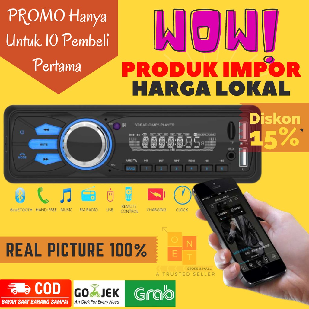 Taffware Tipe Mobil Bluetooth Tip Mobil Standar Tape Mobil Standar Receiver 12V MP3 DVD Tape Mobil