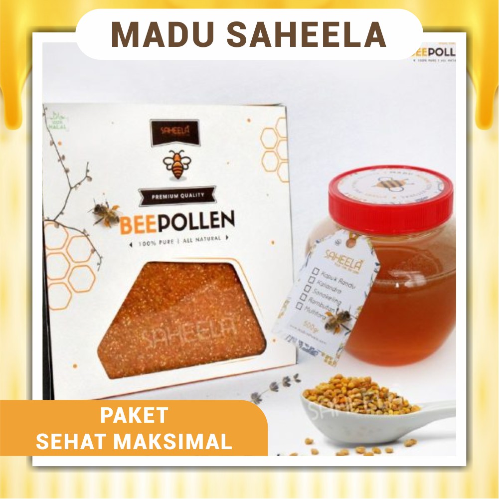 

Paket SeMax [Sehat Maksimal] “Beepollen Saheela 500g + Madu Murni Saheela 500g”