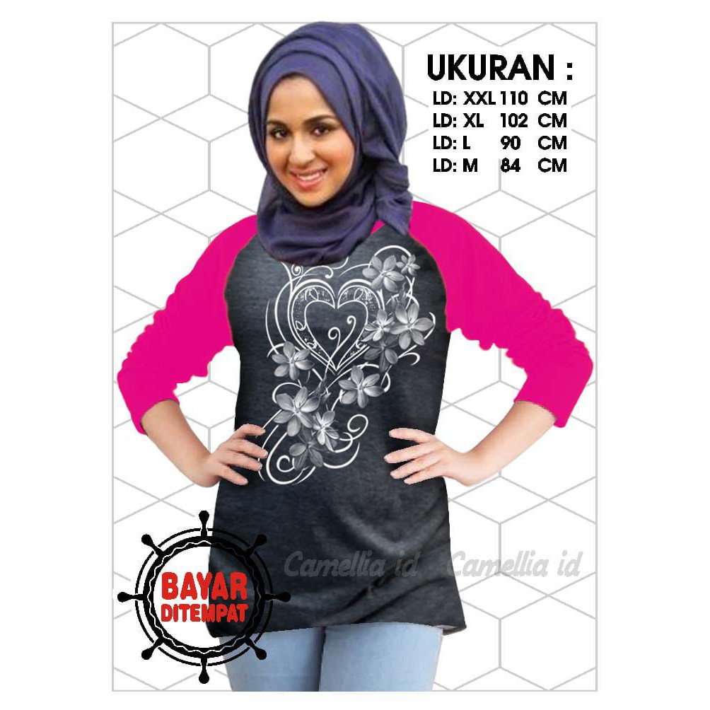 Kaos Raglan (B.LOVE)/Kaos Wanita Lengan 3/4/ Kaos Wanita/ Kaos Cewek/ Kaos Oblong/Misty