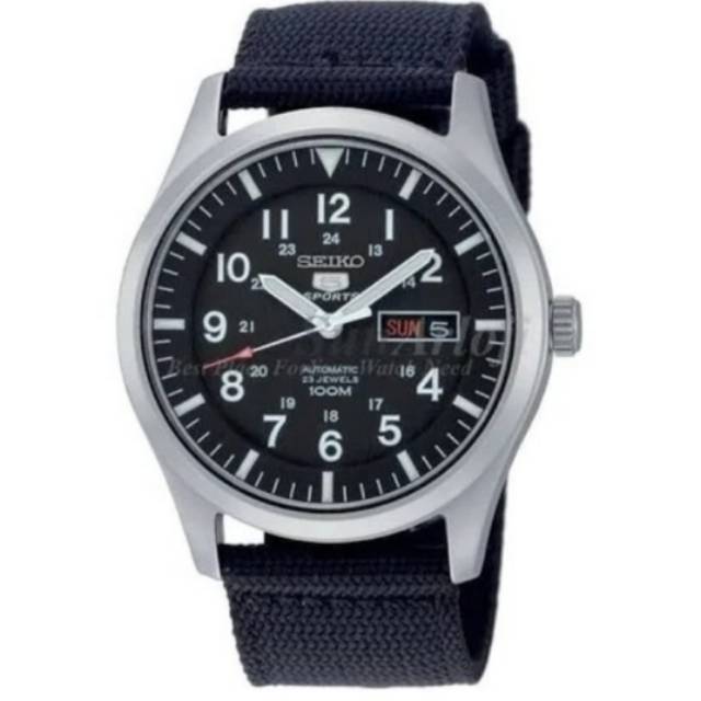 Jam Tangan Pria Seiko 5 SNZG15K1 Automatic Black Original