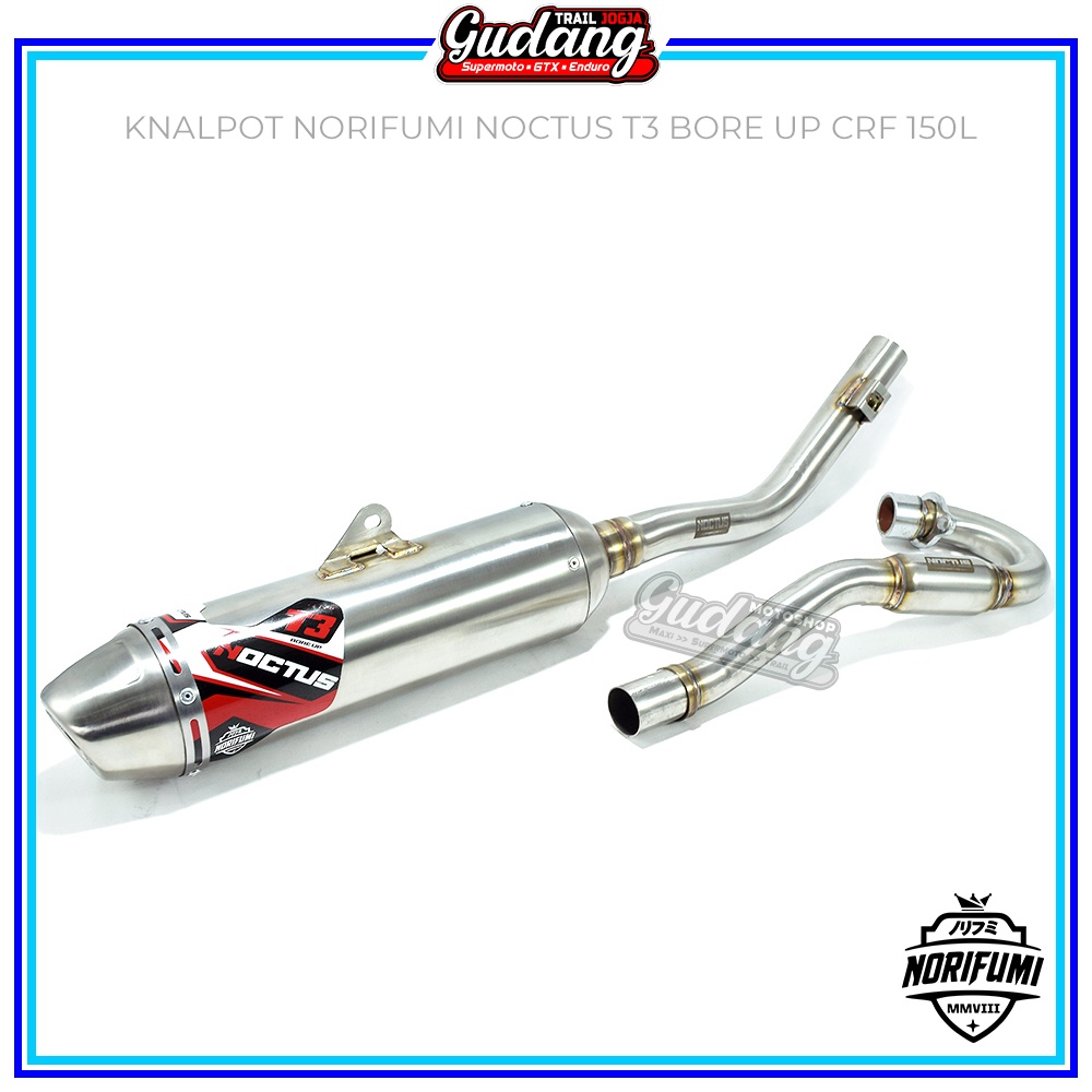 Kenalpot Knalpot Muffler Norifumi NOCTUS T3 RV1 T3 Bore Up Standar CRF 150L KLX 150 WR 155 Bigfoot Chrome Original