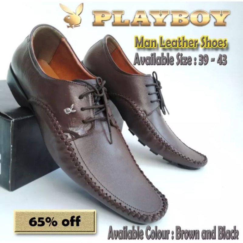 Sepatu Pantofel Pria Playboy Kulit Sapi Asli Sepatu Formal Pria Kulit Sapi 100% Asli