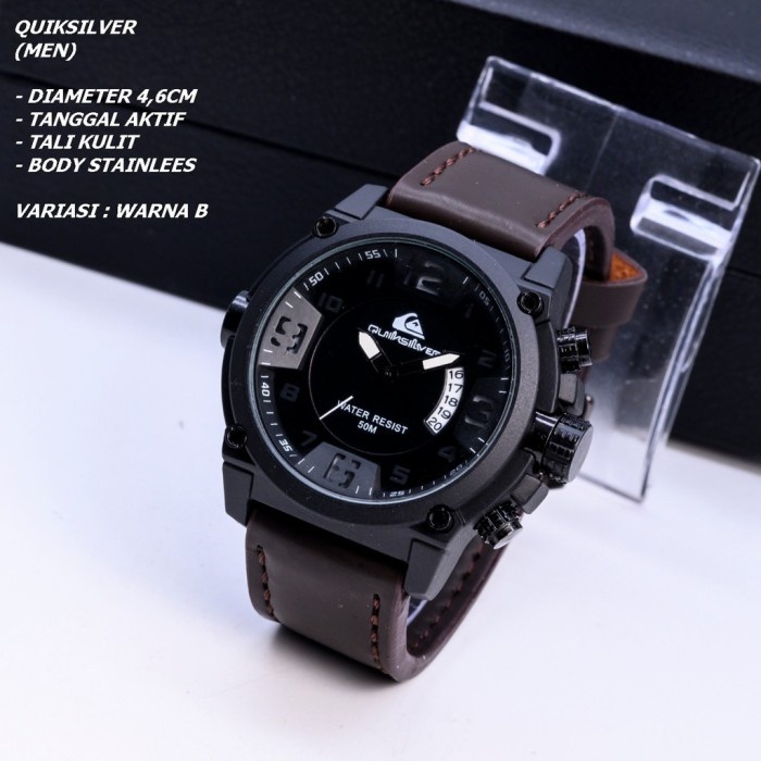 Jam Tangan Pria Original QUICKSILVER TANGGAL AKTIF TALI KULIT F Jam Tangan Pria Casual Keren Digital