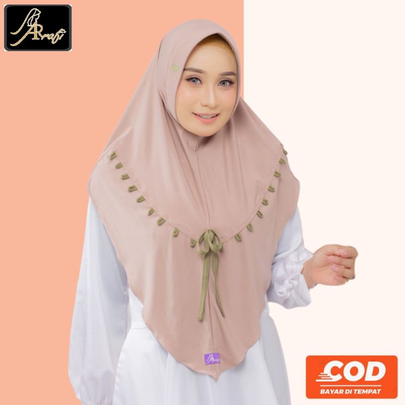hijab jilbab Arrafi AR 433 kerudung krudung bergo instan jersey premium murah terbaru 2021 cod jakar
