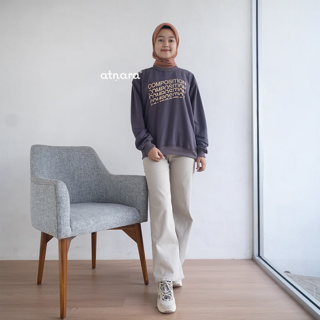 Nara Grosir - Composition Sweater l Sweater Pria dan Wanita