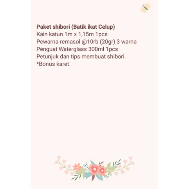 Paket Shibori kecil / tie dye / ikat celup / Batik celup