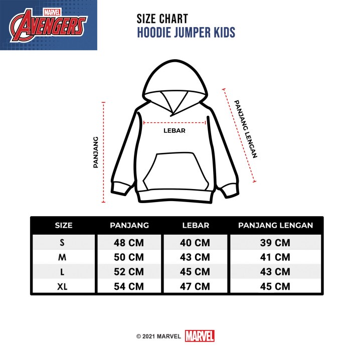 Marvel Avenger Hoodie Jumper Kids / Jaket Anak MAV807