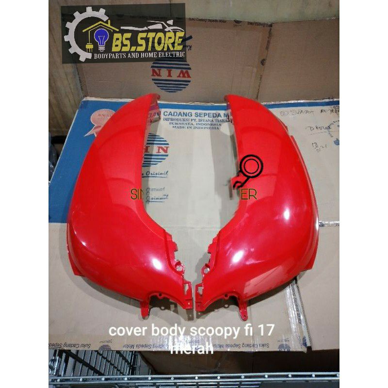 COVER BODY BELAKANG SCOOPY K93 2017 2018 2019  | KEMPOLAN KANAN KIRI MOTOR  HONDA SCOOPY 2017-2019 MERAH | KAP BODY SCOOPY K93 MERAH