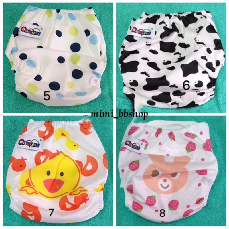 paket popok cuci bayi / popok clodi dengan 1 insert karakter / popok ekonomis