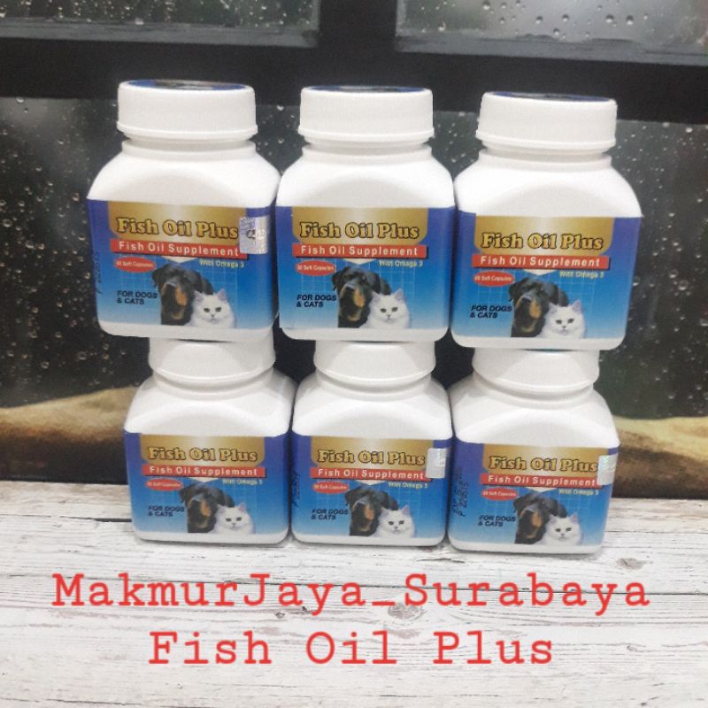 Fish Oil Plus untuk anjing &amp;Kucing. minyak Ikan 1botol isi 60