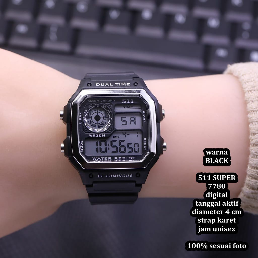 JAM TANGAN WANITA 511 DIGITAL STRAP RUBBER/ JAM TANGAN 511 LADIES WATER RESIST/ JAM TANGAN WANITA KOLEKSI TERBARU