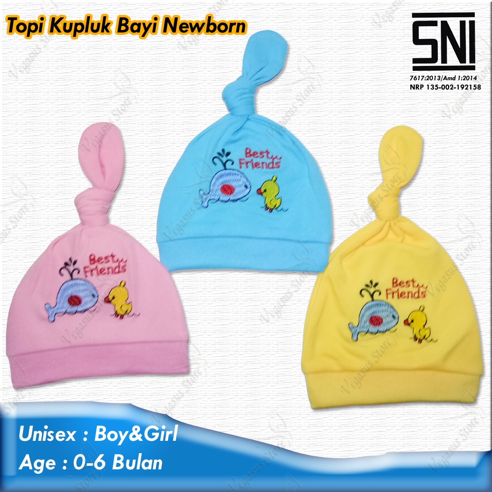 1Pcs Topi Bayi Kuncir Kupluk Bayi karakter Unisex Newborn-Vegasus Store(COD)