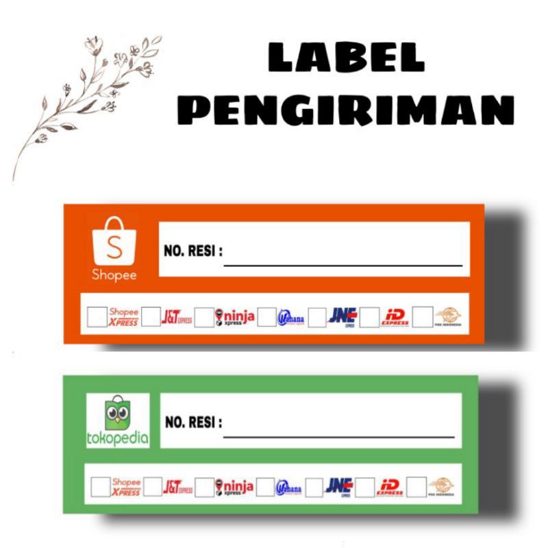 

[ ISI 100 PCS ] STIKER LABEL RESI PENGIRIMAN OLSHOP/STIKER LABEL PENGIRIMAN KHUSUS RESI