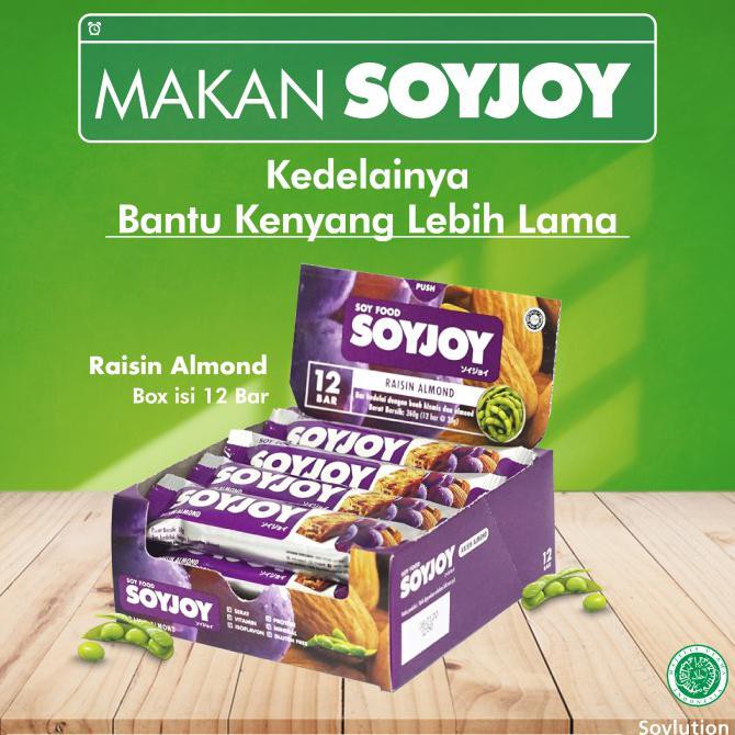 

SOYJOY RAISIN ALMOND 1 Box Isi 12 BIG SALE Kode 892