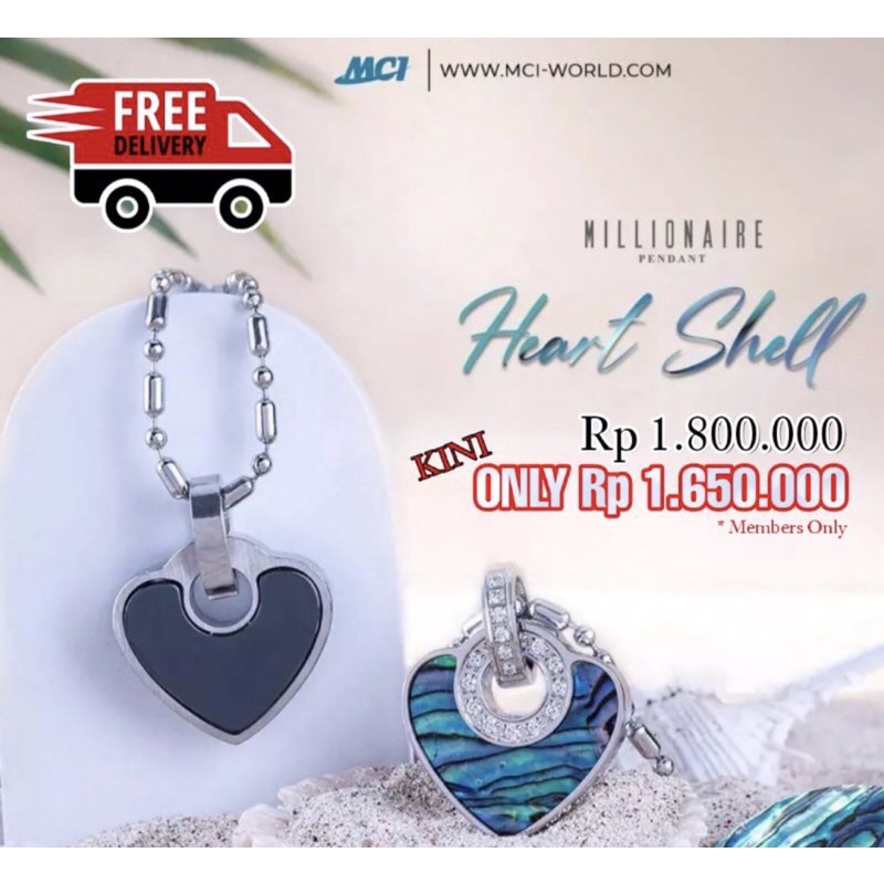 KALUNG MCI HEART SHELL, LOTUS, ROSE GOLD ORI 100%