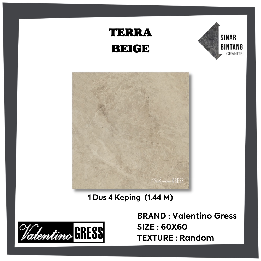Granit 60 X 60  Granit Lantai Terra Beige VALENTINO GRESS