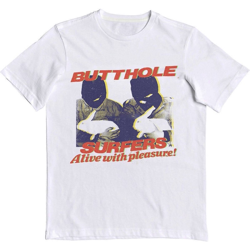 KAOS BAJU BUTTHOLE SURFERS “ALIVE WITH PLEASURE” | T-SHIRT BAND BUTTHOLE SURFERS | BAJU BAND BUTTHOL