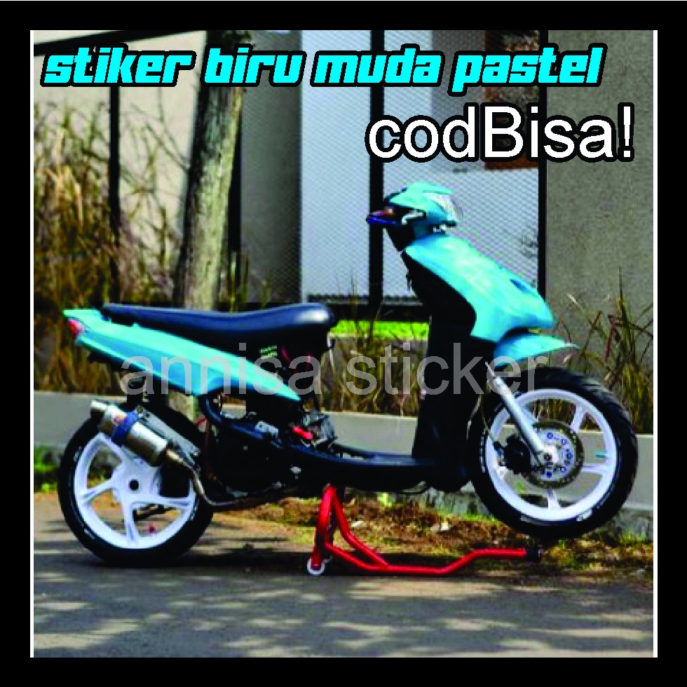Stiker Skotlet Warna Biru Muda Pastel Glossy