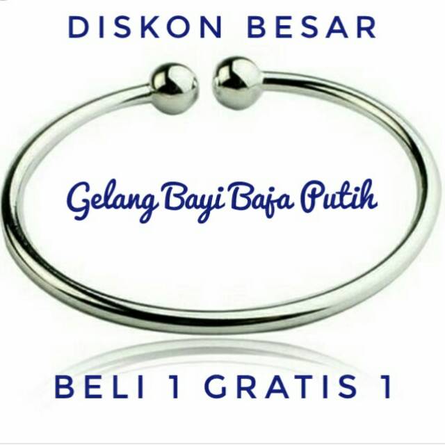 GELANG BABY ANTI STEP , GELANG BAYI BAJA PUTIH ANTI KARAT SELAMANYA