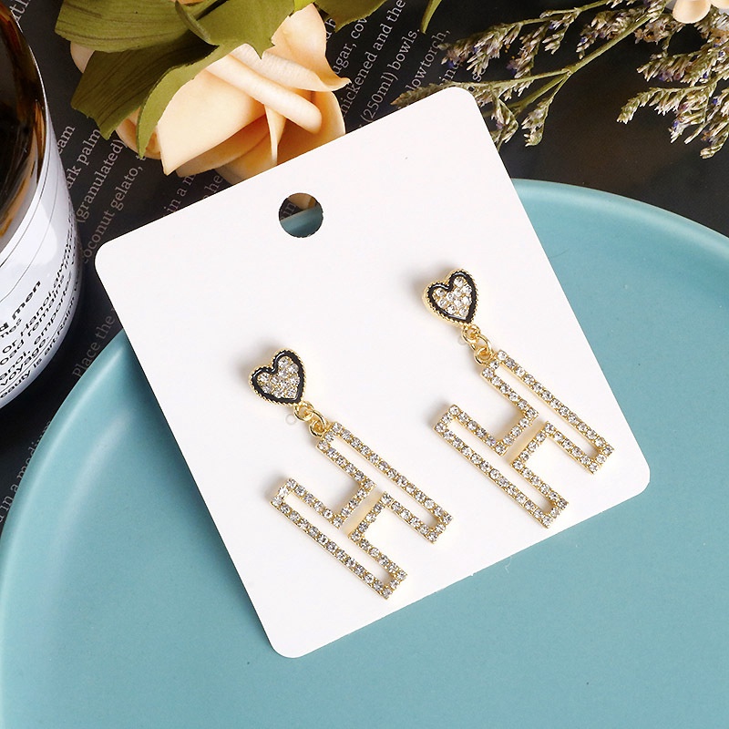 Anting Tusuk Gantung Bahan Sterling Silver 925 Desain Huruf H Gaya Korea / Trendy Untuk Wanita