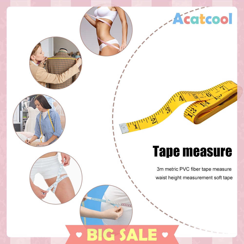 3 Meter Soft Sewing Tailor Tape Measure Body Height Metric Measuring Meter