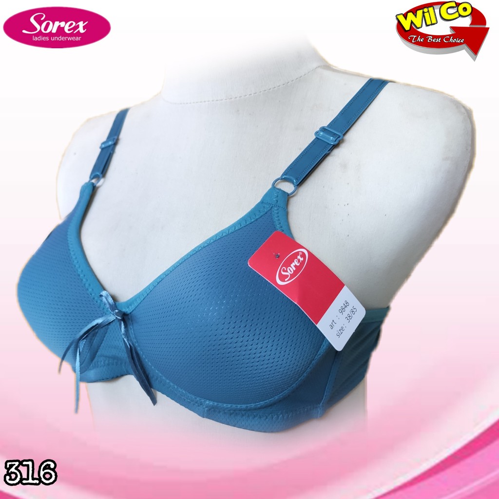 K316 - BRA/BH WANITA SOREX BUSA TIPIS TANPA KAWAT CUP KECIL 34A - 40A  DUA PENGAIT