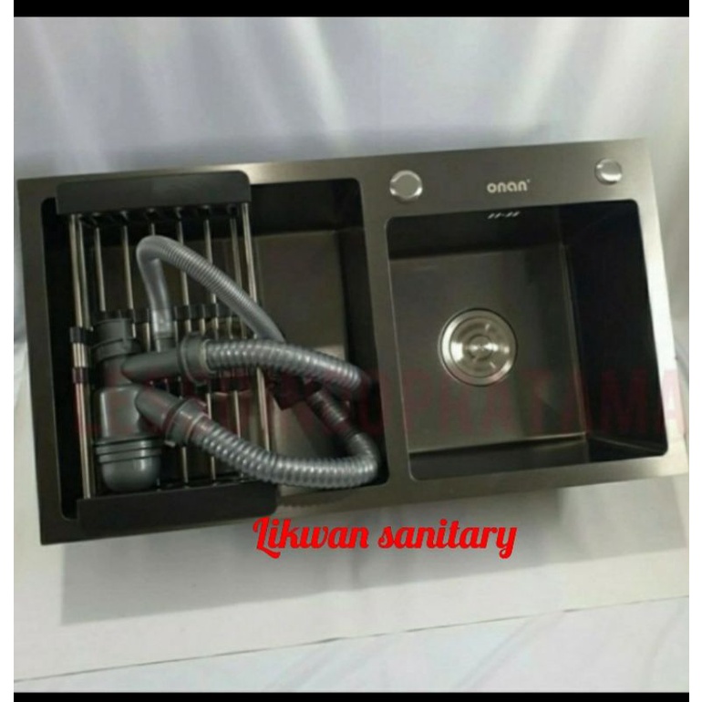 Kitchen sink stainless ONAN 7541 BLACK / bak cuci piring Onan 7541 hitam