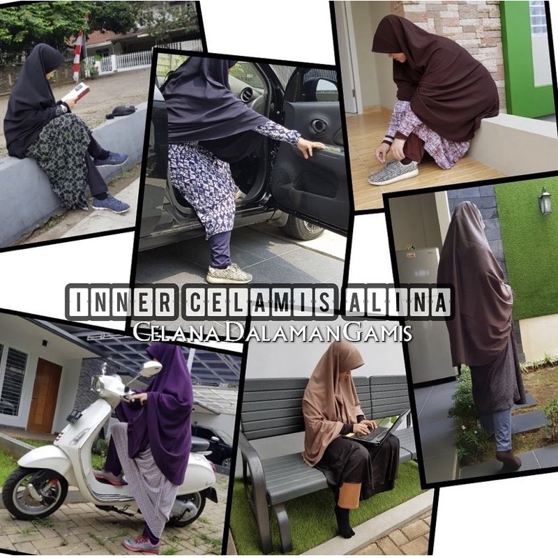 Celamis Alina Extra Jumbo Wanita Muslimah - Daleman Gamis Perempuan - Inner Pants Dalaman Panjang Jubah Cewek Nyaman Murah Adem