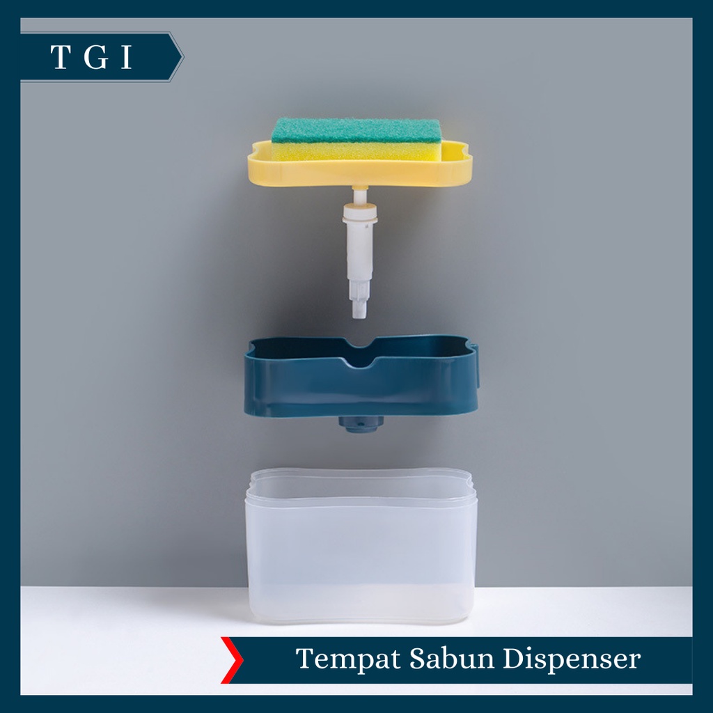 TGI - DISPENSER SABUN PRAKTIS | SOAP DISPENSER HOLDER SPONS CUCI PIRING 2 IN 1 | SPONGE HOLDER