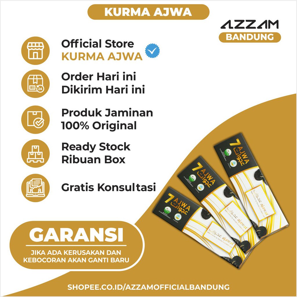Kurma Ajwa Medina Ajawat Premium Organik 7 Butir Sertifikat KEMENTAN