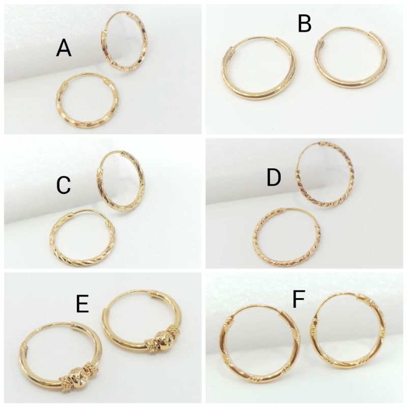 Anting Hoop Xuping bulat 20/25inc Lapis Emas