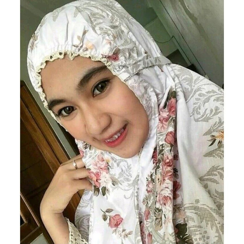 FASHION MUSLIM MUKENA KATUN JEPANG JUMBO SHABBY CHICK VINTAGE   Cokelat Muda