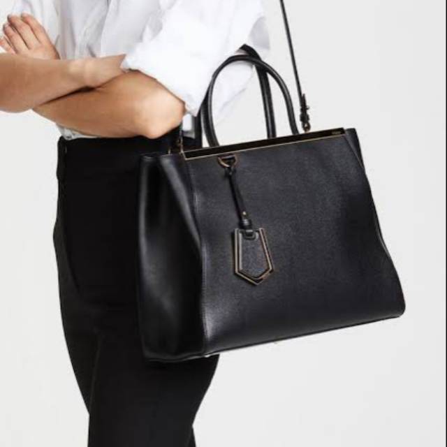 fendi 2 jours medium black 100% authentic