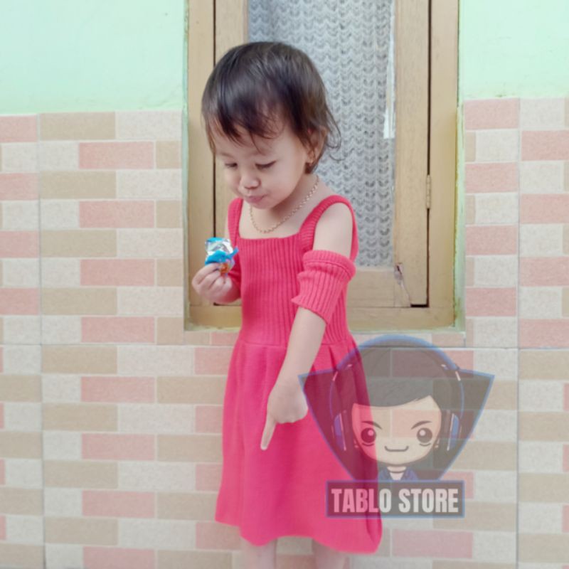 DRESS SABRINA Tunik Musim Panas / BLOUSE ELSA / BAJU ANAK RAJUT PEREMPUAN 2 - 4 Tahun