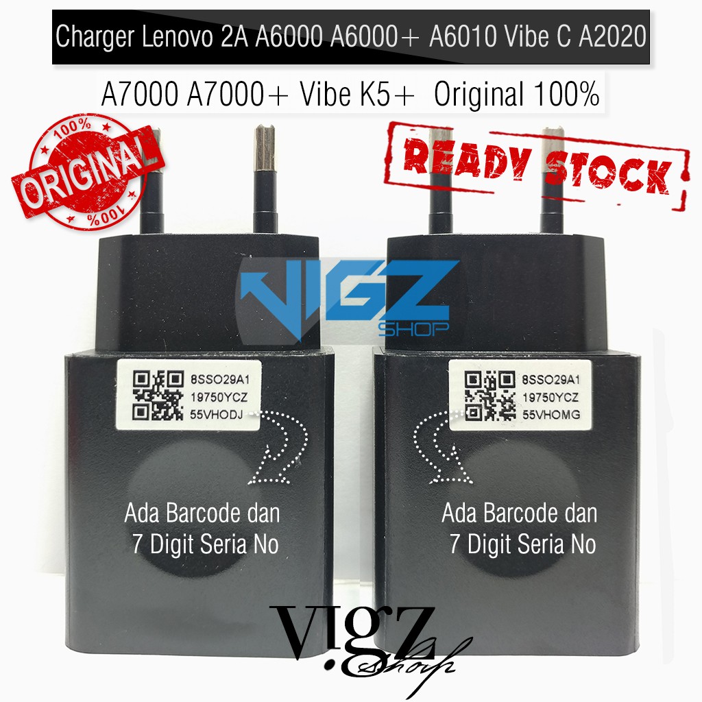 Charger Lenovo 2A A6000 A6000 Plus A6010 Vibe C A2020 A7000 A7000 Plus Vibe K5 Plus Original 100%