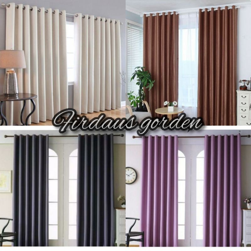 GORDEN JENDELA KORDEN PINTU GORDEN  BLACKOUT POLOS SERAT L140xT150-200cm