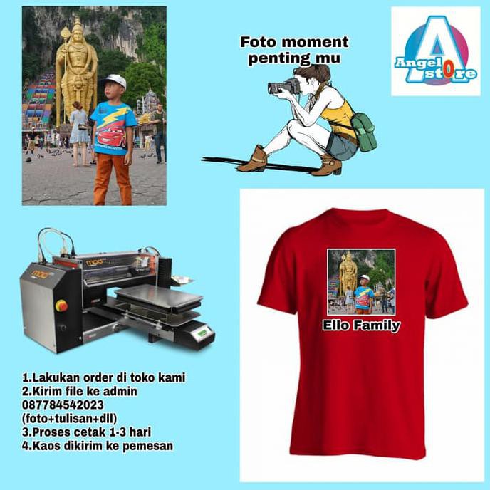 Kaos Sablon Foto (Anak)