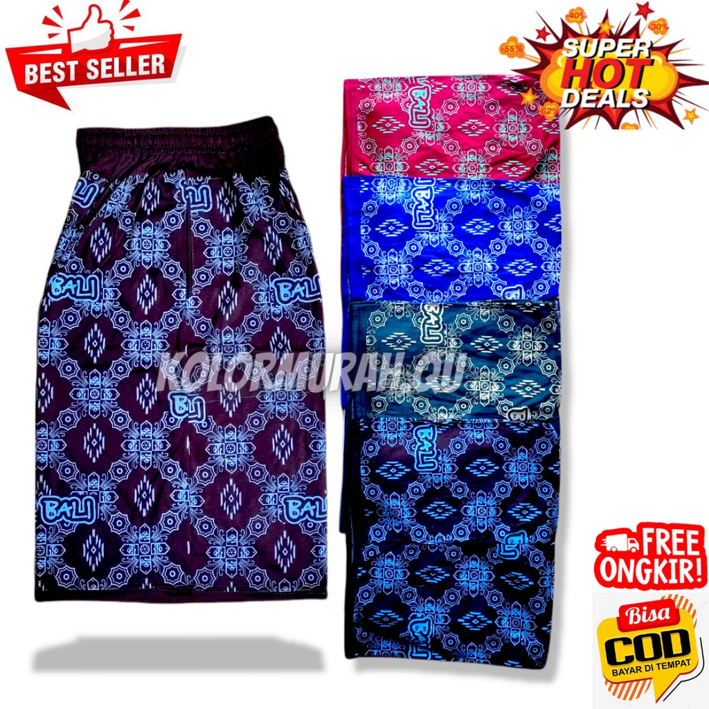 Celana Pendek Kolor Santai Pria & Wanita BALI (JUMBO - XXXL) KOLORMURAH.QU