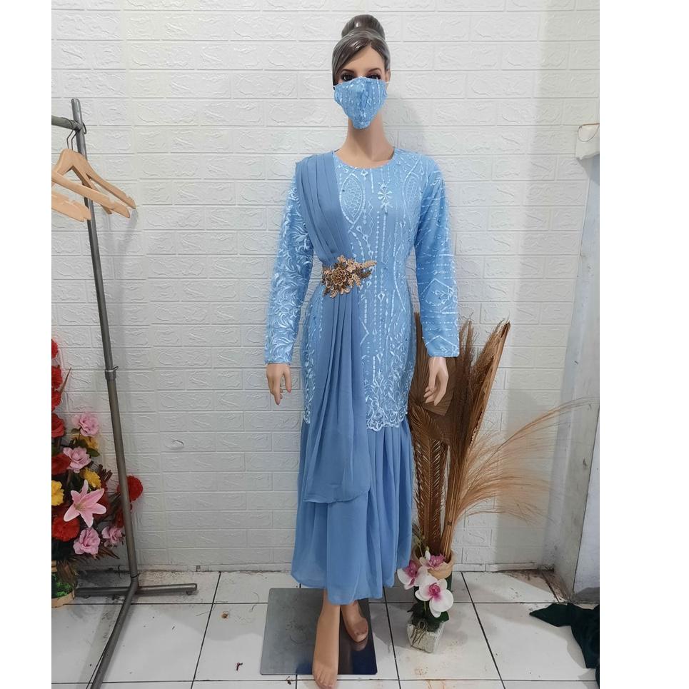 RED LOVE 136 / GAMIS DUYUNG SELENDANG RENDA/ GAMIS TUTU SELENDANG BORDIR/ GAMIS DUYUNG SELENDANG / G