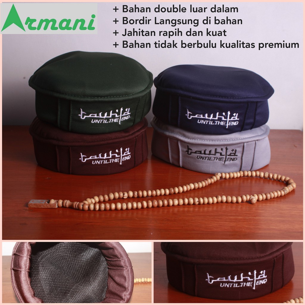 Peci Pakol Bordir Tauhid Latin All Size Dewasa
