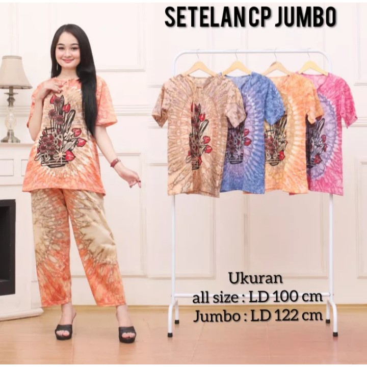 ONE SET CP KAOS BATIK ABSTRAK panjang one set bali tie dye setelan baju tidur termurah