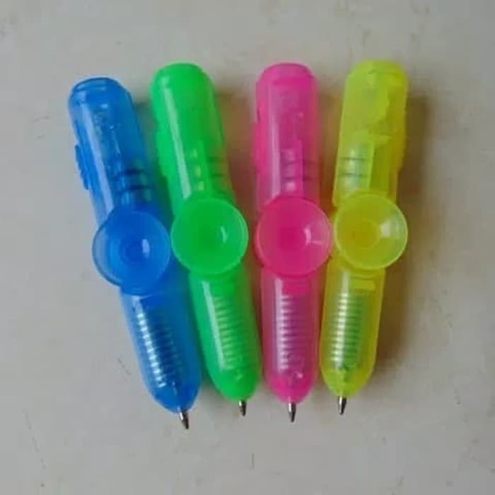 Pulpen Spinner Nyala Lampu Warna Warni Disko / Pen Spinner Led