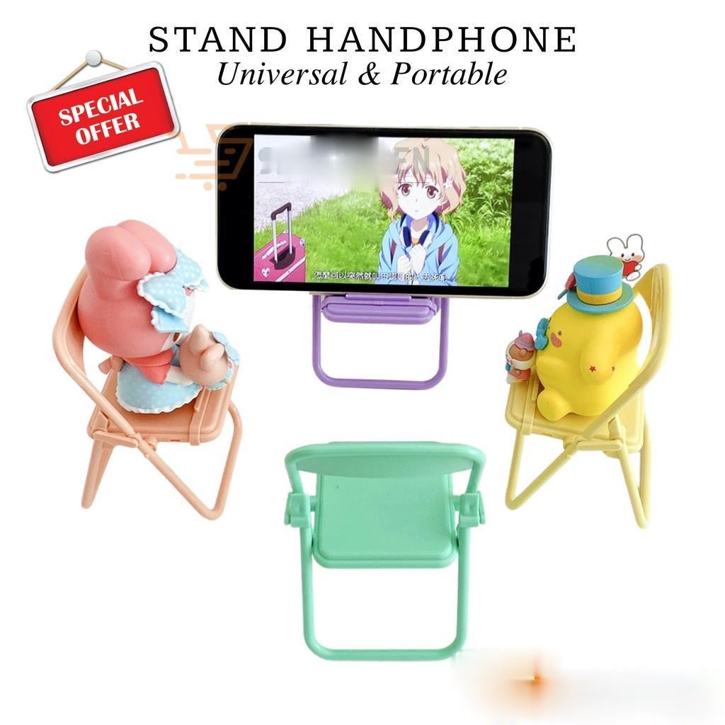 FOLDING STAND HANDPHONE MODEL KURSI MACARON SANDARAN HP KURSI LIPAT STAND AKSESORIS UNIVERSAL PAJANGAN