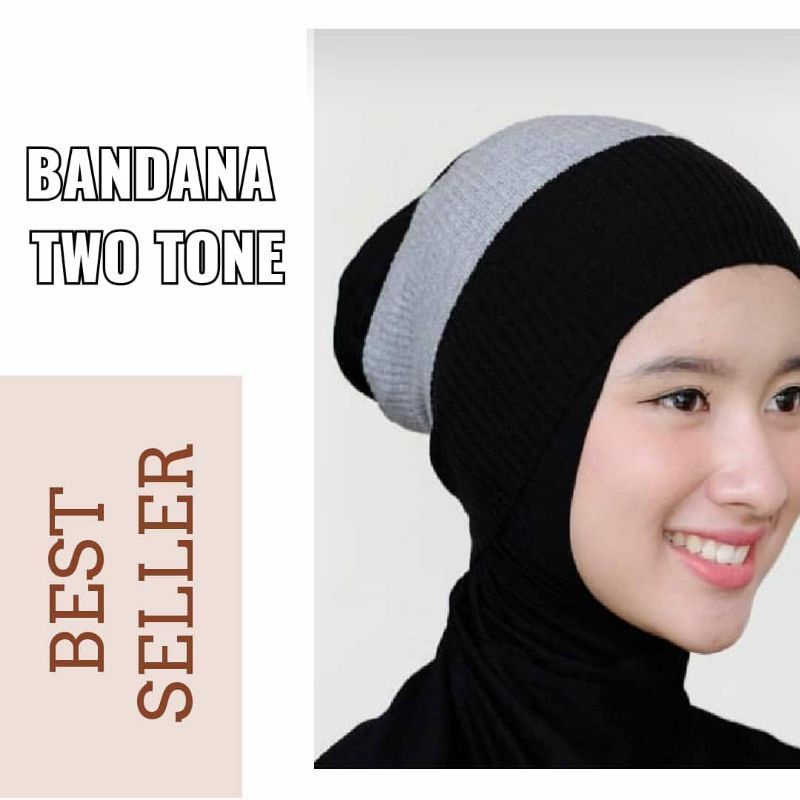 Bandana Rajut/Ciput Rajut Dua Warna/RANDOM