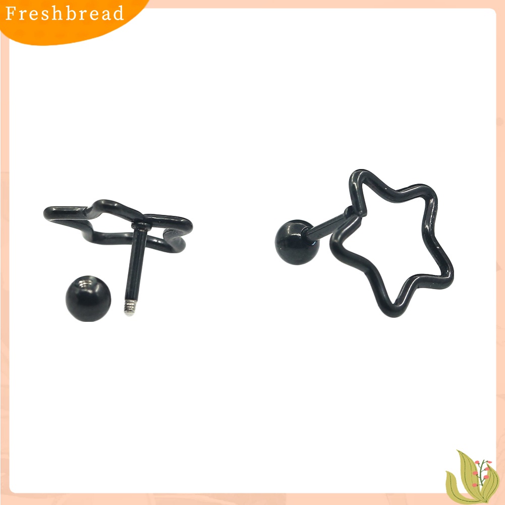 [Fresh] Anting Tindik / Piercing Hidung / Telinga Desain Bintang Bahan Stainless Steel untuk Wanita